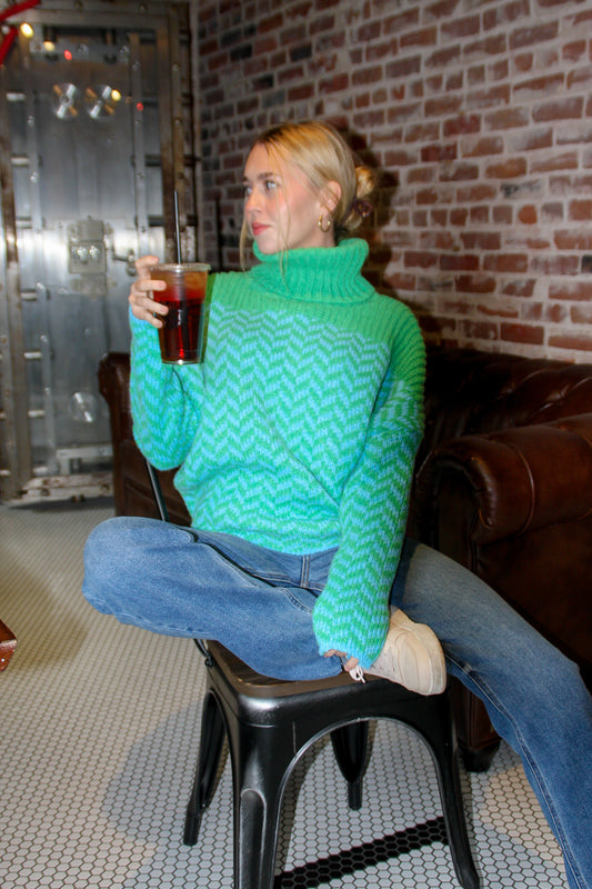 "On My Coffee Run" Turtleneck Sweater