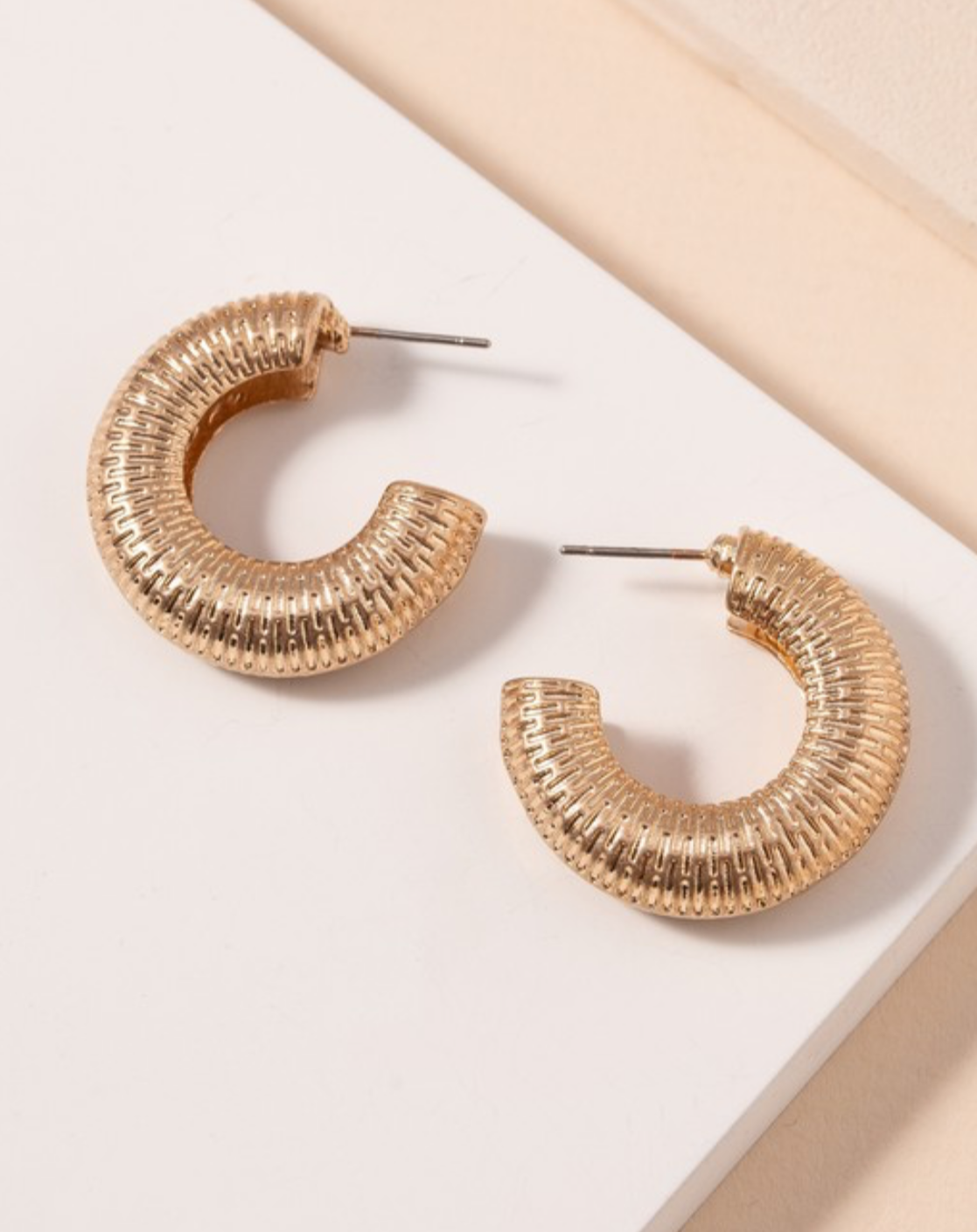 "STOP The Show" Gold Hoops